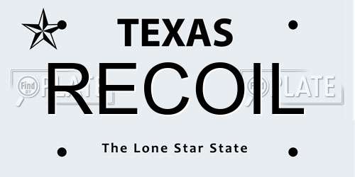 RECOIL Texas License Plate