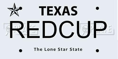 REDCUP Texas License Plate