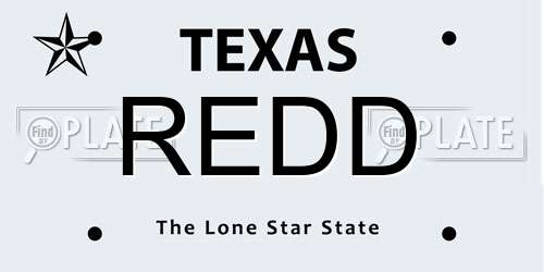 REDD Texas License Plate
