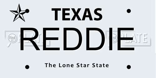 REDDIE Texas License Plate