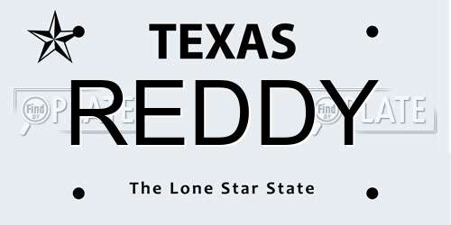 REDDY Texas License Plate