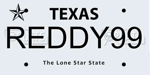 REDDY99 Texas License Plate