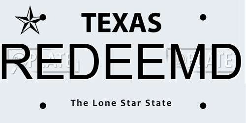 REDEEMD Texas License Plate