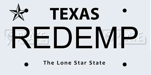 REDEMP Texas License Plate