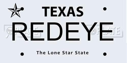 REDEYE Texas License Plate