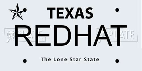REDHAT Texas License Plate