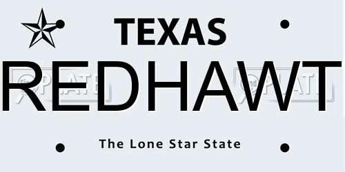 REDHAWT Texas License Plate