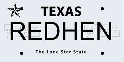 REDHEN Texas License Plate