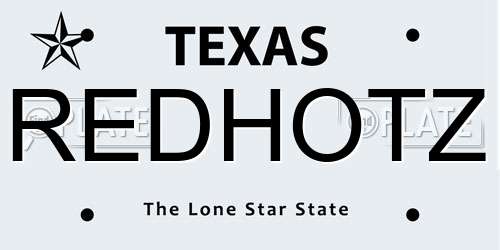 REDHOTZ Texas License Plate