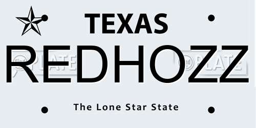 REDHOZZ Texas License Plate