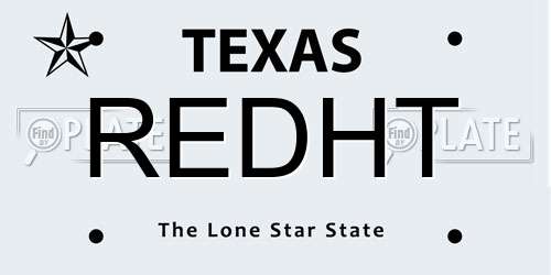 REDHT Texas License Plate