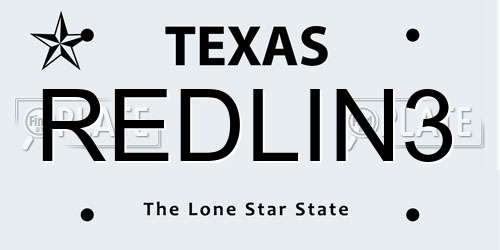 REDLIN3 Texas License Plate