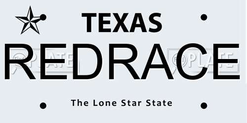 REDRACE Texas License Plate