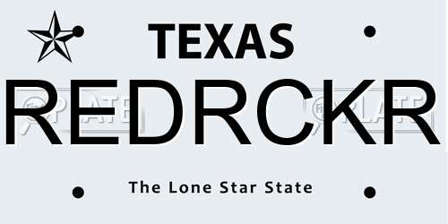REDRCKR Texas License Plate