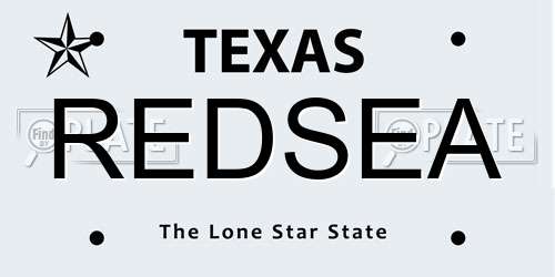 REDSEA Texas License Plate