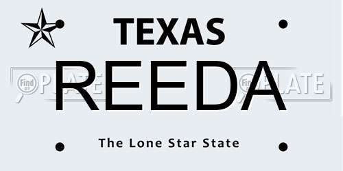 REEDA Texas License Plate