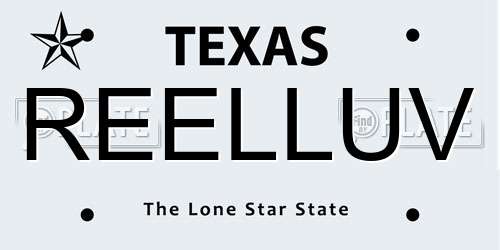 REELLUV Texas License Plate