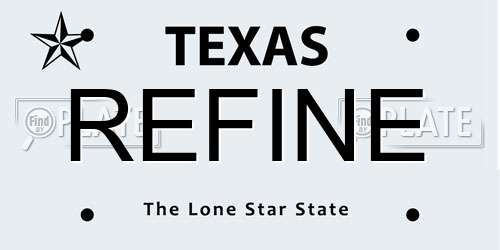 REFINE Texas License Plate