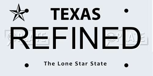 REFINED Texas License Plate