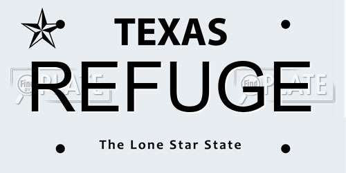 REFUGE Texas License Plate