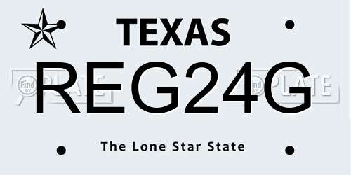 REG24G Texas License Plate