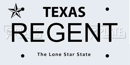 REGENT Texas License Plate