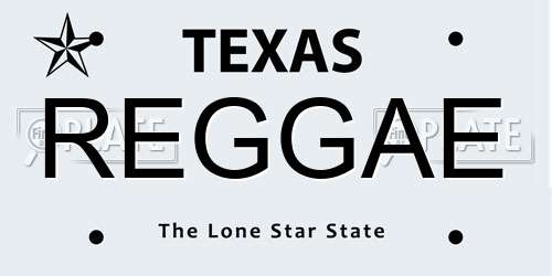REGGAE Texas License Plate