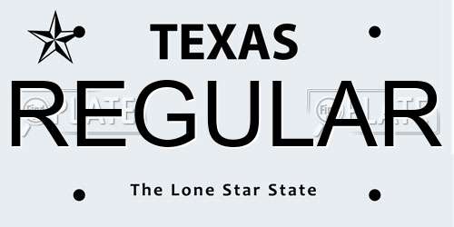 REGULAR Texas License Plate