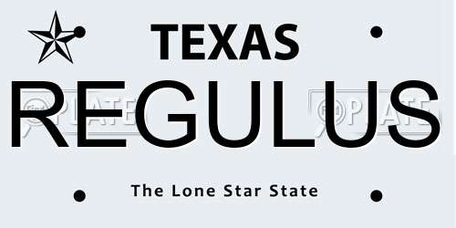 REGULUS Texas License Plate
