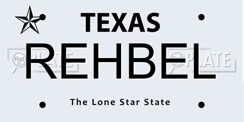 REHBEL Texas License Plate