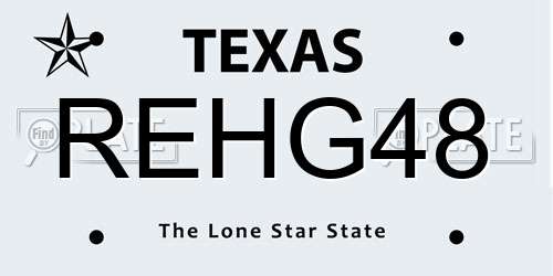 REHG48 Texas License Plate