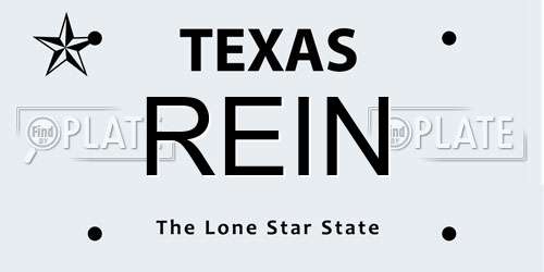 REIN Texas License Plate