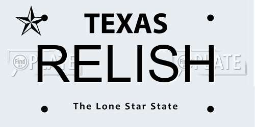 RELISH Texas License Plate