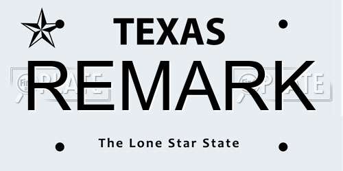 REMARK Texas License Plate