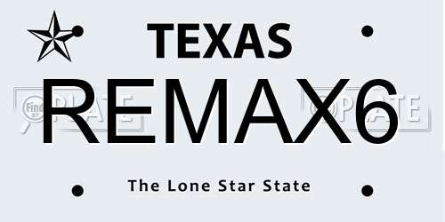 REMAX6 Texas License Plate