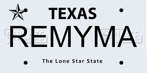 REMYMA Texas License Plate