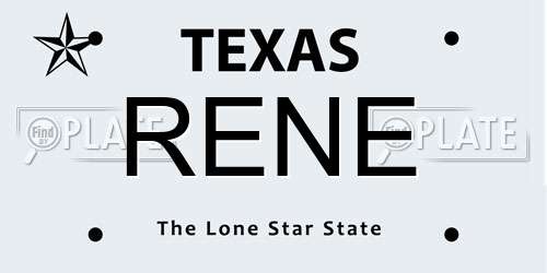 RENE Texas License Plate