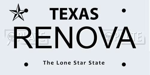 RENOVA Texas License Plate