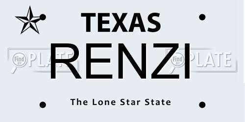 RENZI Texas License Plate