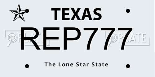 REP777 Texas License Plate