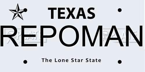 REPOMAN Texas License Plate
