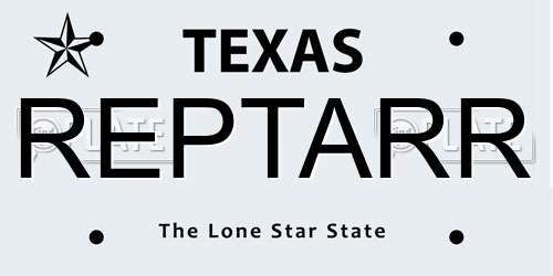 REPTARR Texas License Plate