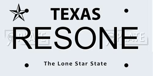RESONE Texas License Plate