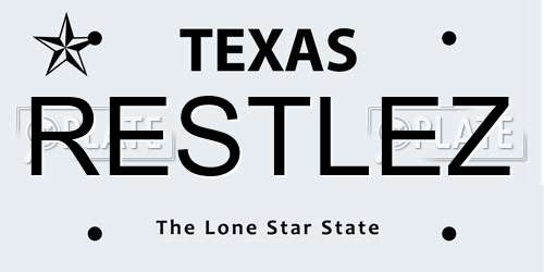 RESTLEZ Texas License Plate