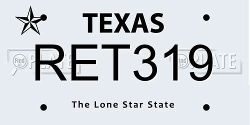 RET319 Texas License Plate