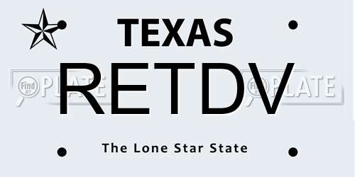 RETDV Texas License Plate