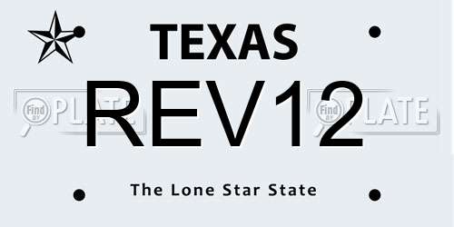 REV12 Texas License Plate