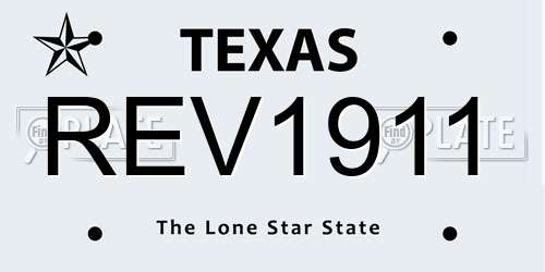 REV1911 Texas License Plate