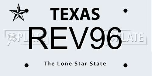 REV96 Texas License Plate