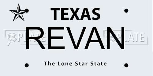 REVAN Texas License Plate